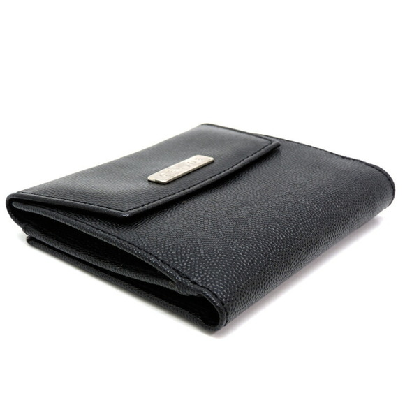 Celine W Women's/Men's Bifold Wallet Grain Leather Black - Picture 3 of 8